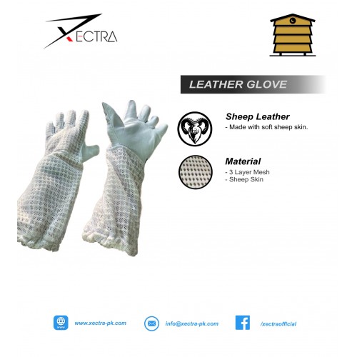 Beekeeping 3 Layer Mesh Glove White